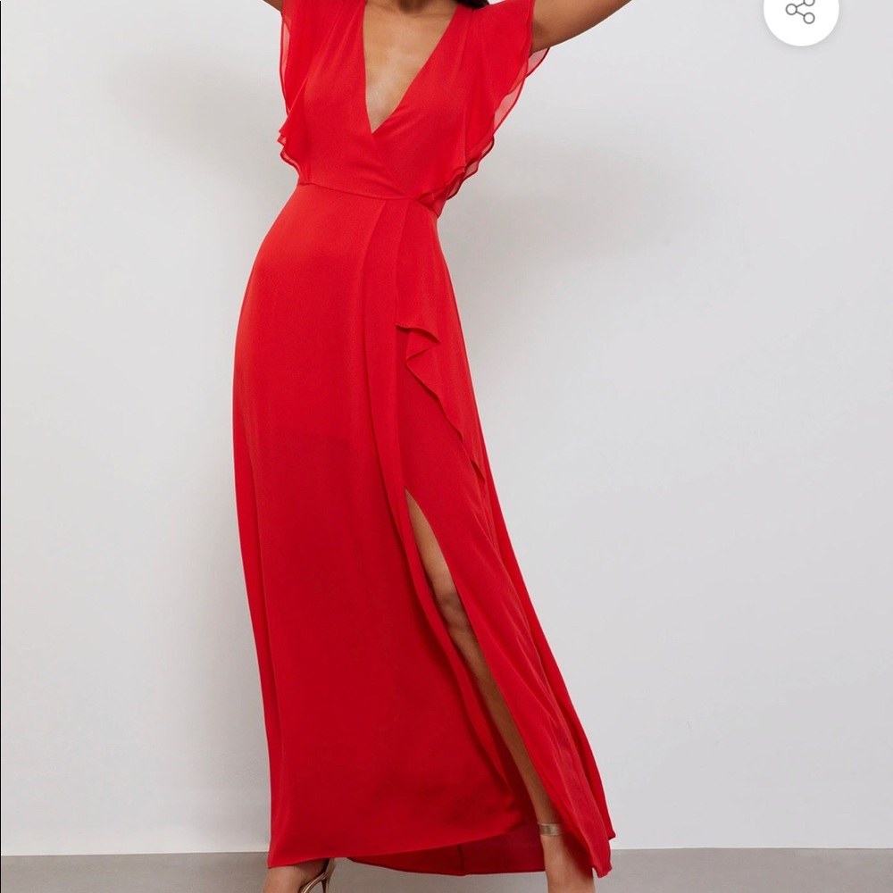 BCBG Blue Flutter Sleeve Dress